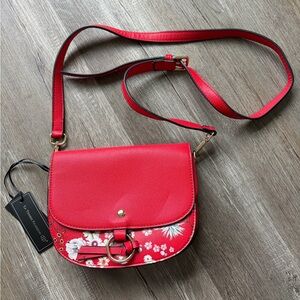 Red Floral Crossbody Bag